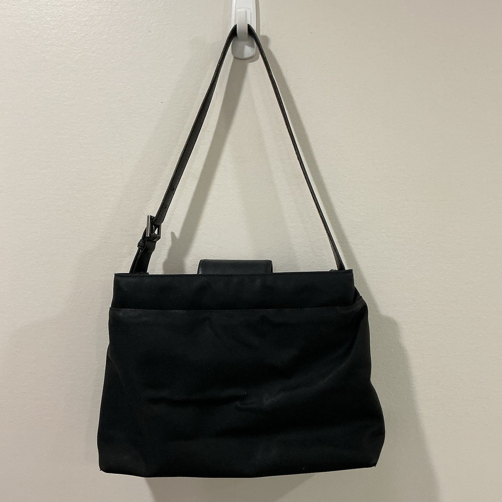Coach Mercer 7412 Black Nylon Leather Trim Shoulder Bag Y2K